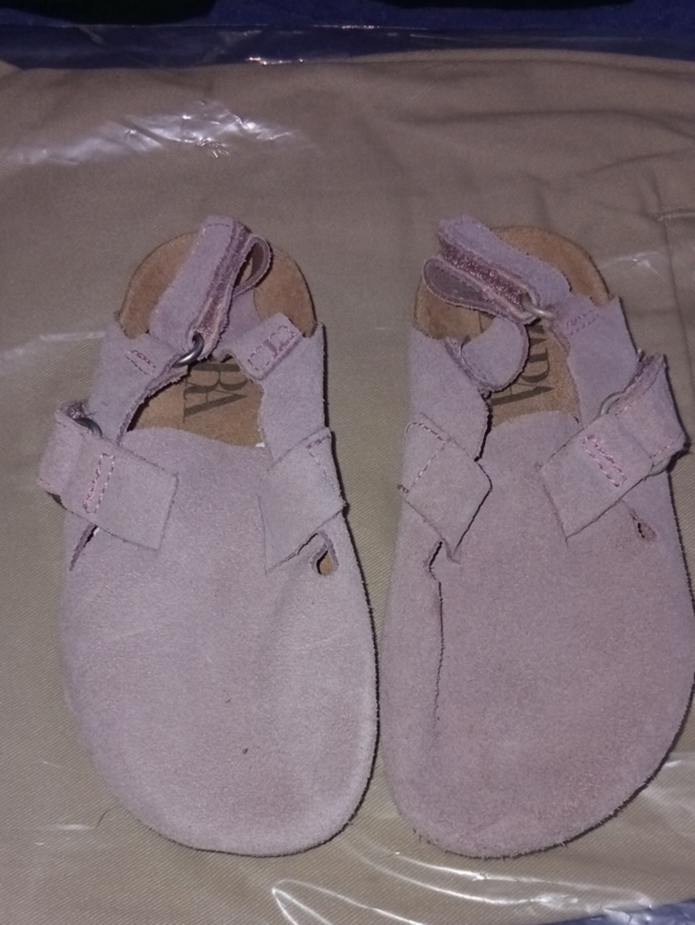 Zara Kids Suede Lavender Comfort Sandals